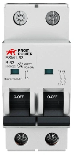 Автоматический выключатель Prompower ESM1-63/C10/2