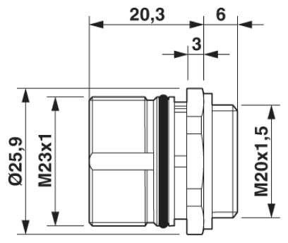 Аппаратн. соединитель, передняя стенка CA-1RS1N8A6Y00