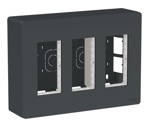 UNICA SYSTEM  БЛОК открытой установки 3х2 АНТРАЦИТ