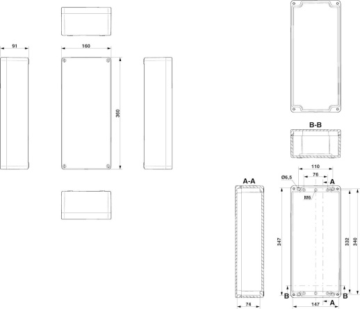 Клеммная коробка E PE A 160X360X91