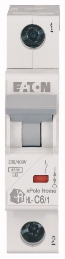 HL-C6/1 Модульный автоматический выключатель, 1-полюс, кривая отключения C, номинальный ток 6А