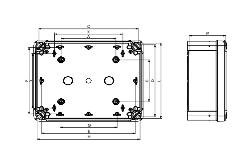 Корпус Thalassa TBS, 241x291x88мм, IP66, пластик