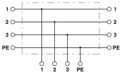 Т-распределитель QPD T 3PE1,5 2X4-9 BK