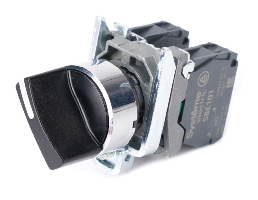 Переключатель SB4 в сборе модульный 22мм 2 позиции с фиксацией 1НО 1НЗ