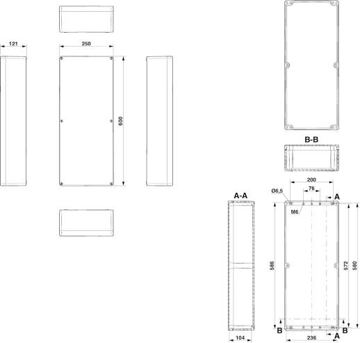Клеммная коробка E PX A 250X600X121