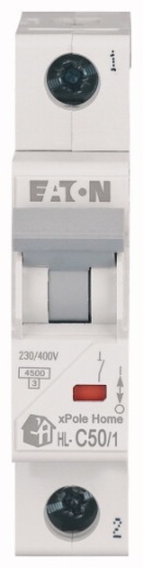 HL-C50/1 Модульный автоматический выключатель, 1-полюс, кривая отключения C, номинальный ток 50А