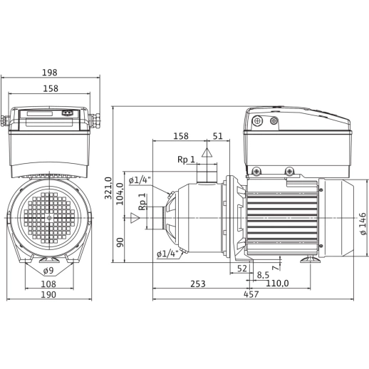 Центробежный насос Wilo Economy MHIE 205N-2G (3~380/400/440 V, EPDM) 4148406