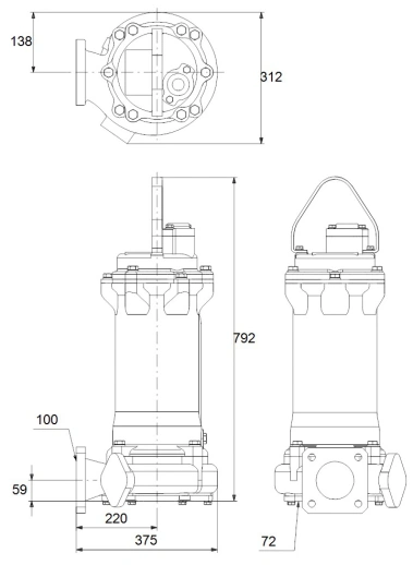 Дренажный насос Grundfos DPK.15.100.75.5.0D 96884088