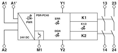 Реле сопряжения PSR-PC40-2NO-1DO-24DC-SP
