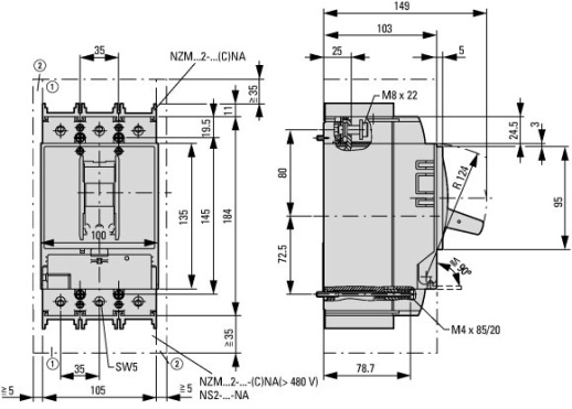 LN2-200-I Выключатель-разъединитель 200А, 3 полюса, 3 положения