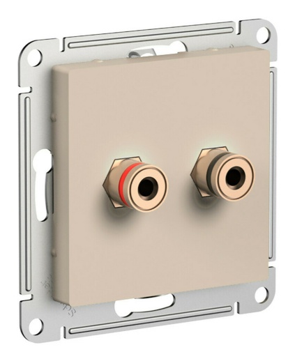 Аудиорозетка Systeme Electric ATLASDESIGN, скрытый монтаж, песочный