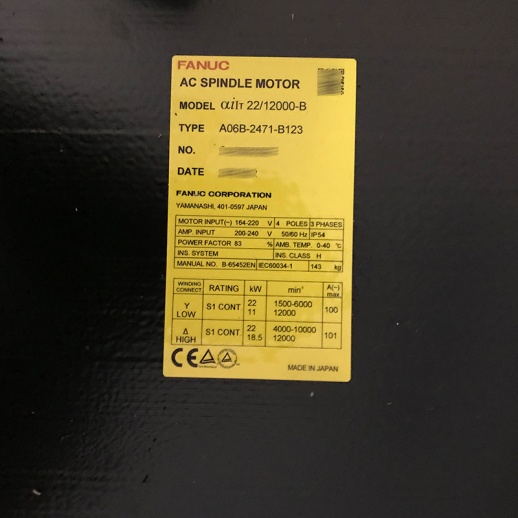 A06B-2471-B123 FANUC серводвигатель