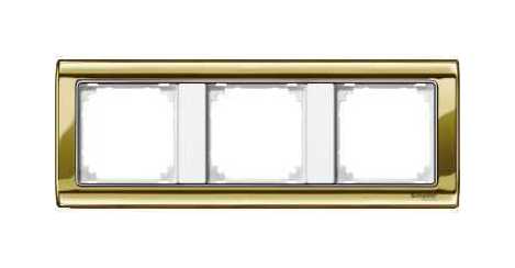 Рамка 3 поста MERTEN M-STAR, блестящая латунь