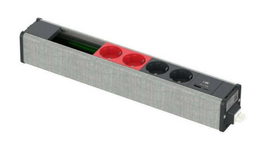 US  Блок 2хРоз БЕЛАЯ 2хРоз КРАСНАЯ 2USB A//C место(45х90) под VDI АНТР//СЕР.ТКАНЬ