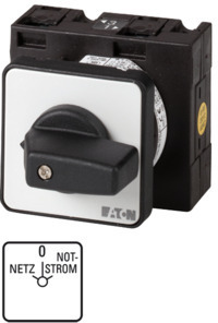 Кулачковый переключатель, 4p, Ie = 25A, Пол. Сеть-0-Аварийный, 45 ° 48х48 мм T3-4-8902/E