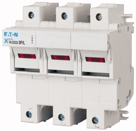 VLCE22-3P/L Держатель/разъединитель цилиндр. вставок 22х58, 3P, с индикацией