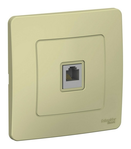 Розетка телефонная RJ11 Systeme Electric BLANCA, скрытый монтаж, бежевый