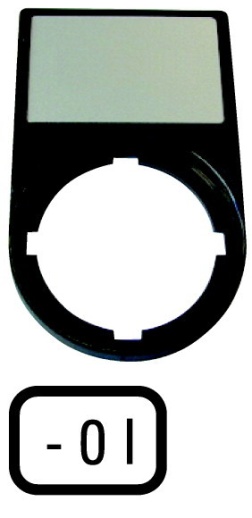 Шильдик "0-I" с держателем 30х50, цвет черный M22S-ST-X88