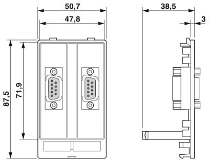 Передняя панель VS-SI-FP-2DSUB9-GC-BU/ST