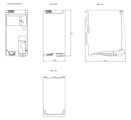 Системный блок питания PS 60W 24/48/60V DC S7-1500 SIMATIC Siemens 6ES75050RA000AB0