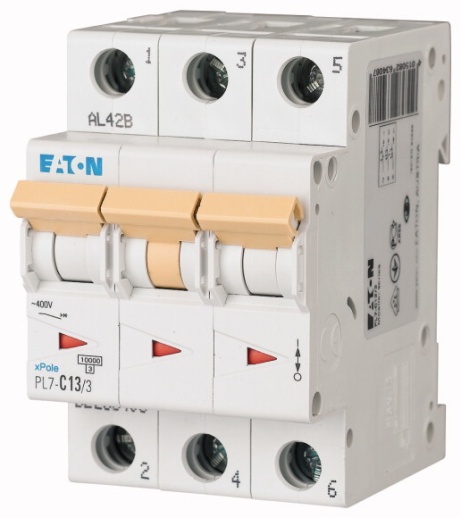 PL7-C13/3 Автоматический выключатель 13А, кривая отключения C, 3 полюса, откл. способность 10 кА