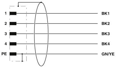 Силовой кабель SAC-5P-M12MSK/ 3,0-PUR PE SH