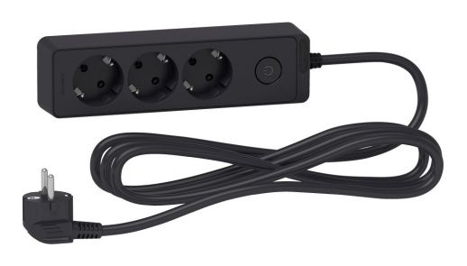 Удлинитель UNICA EXTEND 3-местный, с выключателем, 3м, с заземлением