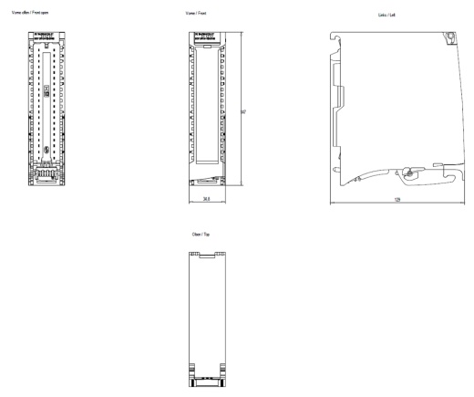 Модуль дискретных выходов DQ 16 X 230VAC/2A S7-1500 SIMATIC Siemens 6ES75225HH000AB0