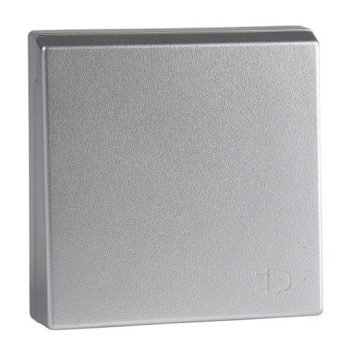 Накладка на розетку MERTEN SYSTEM M, с заземлением, со шторками, с крышкой, алюминий