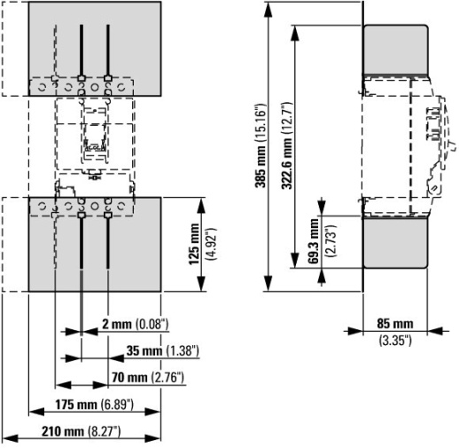 NZM2-4-XKP Фазовый изолятор, 4P, размер 2