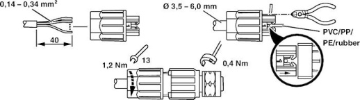 Соединитель для датчика/исполнительного устройства SACC-M12FS-4QO-0,34-VA