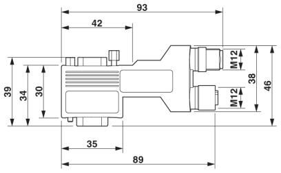 Шинный штекер D-SUB SUBCON-PLUS-PROFIB/90X/PG/M12