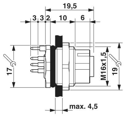 Проходная деталь SACC-DSI-M12FS-5CON-M16 SH