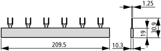 EVG-16/3PHAS/12MODUL Соединительная шина, 3 фазы, 12 модулей