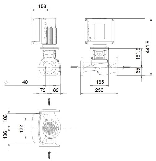 Центробежный насос Grundfos TPE3 40-180 S-A-F-I-BQBE-FAC 99223274