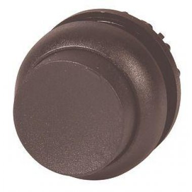 Головка кнопки выступающая без фиксации, цвет черный, черное лицевое кольцо M22S-DH-S