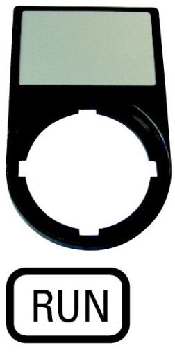 Шильдик "RUN" с держателем 30х50, цвет черный M22S-ST-GB7