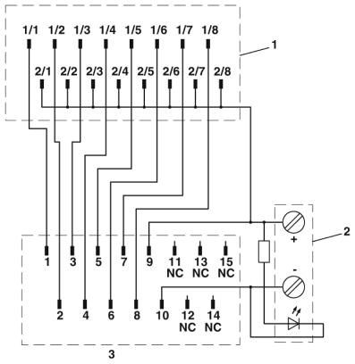 Подсоединение к системе PLC-V8/D15S/IN