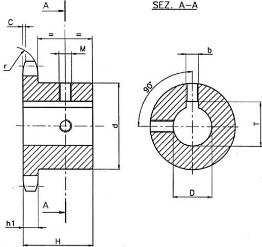 Звездочка специального стандарта со ступицей для цепи Sati 10B-1, 5/8" x 3/8", Z=18 10SB418