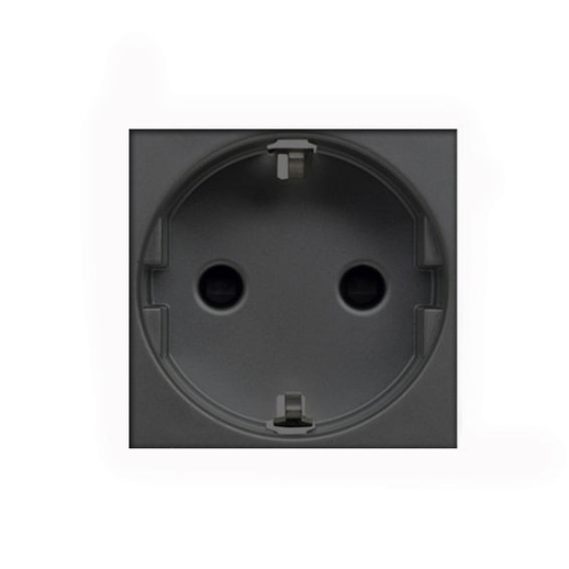 Розетка ABB ZENIT, скрытый монтаж, с заземлением, со шторками, антрацит, N2288.6 AN