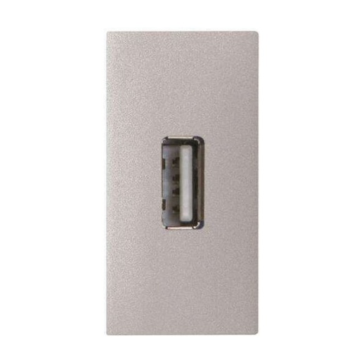 Механизм разъема USB ABB ZENIT, скрытый монтаж, серебристый, N2155.8 PL
