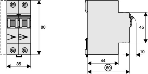 FRBDM-C10/2/001-G/A Цифровой дифференциальный автоматический выключатель, 2 полюса, 10мА, 10А