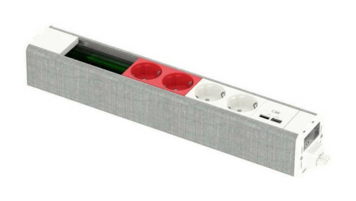 US  Блок 2хРоз БЕЛАЯ 2хРоз КРАСНАЯ 2USB A//C место(45х90) под VDI БЕЛЫЙ//СЕР.ТКАНЬ