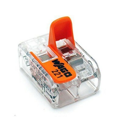 Клемма без пасты с рычажком (только для медных проводов) 2х0,14...4мм.кв. WAGO