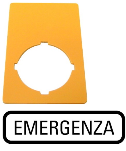 Знак, аварийная остановка , желтый, ГхШ = 50x33mm , EMERGENZA M22-XZK-I99