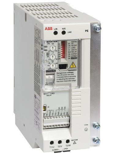 Частотный преобразователь ABB ACS55-01E-02A2-2, 0.37 кВт, 220 В, 1 фаза, IP20, с фильтром ЭМС 68878349
