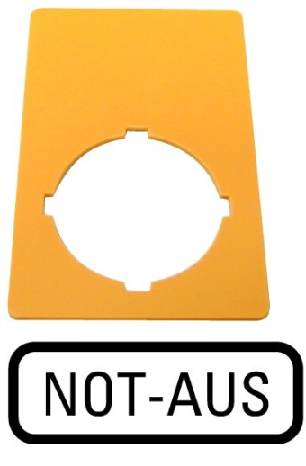 Знак, аварийная остановка , желтый, ГхШ = 50x33mm , аварийный останов M22-XZK-D99