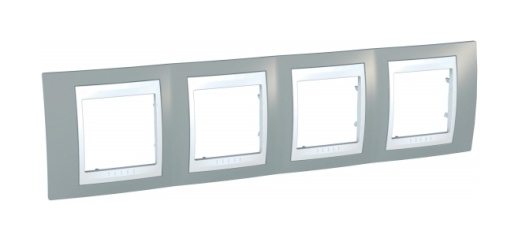 Рамка 4 поста UNICA ХАМЕЛЕОН, горизонтальная, серый