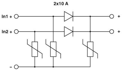 Диод TRIO2-DIODE/12-24DC/2X10/1X20