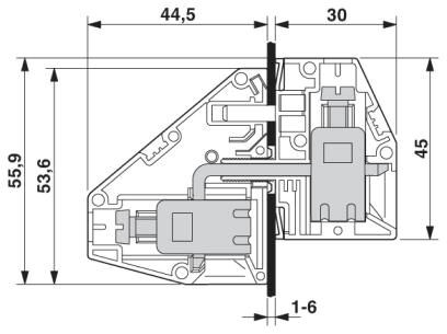 Проходная клемма HDFKV 25 GNYE